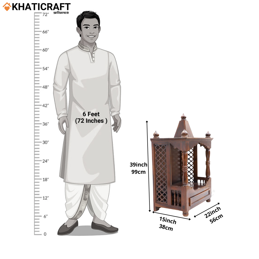 Ila Solid Wood Sheesham Temple