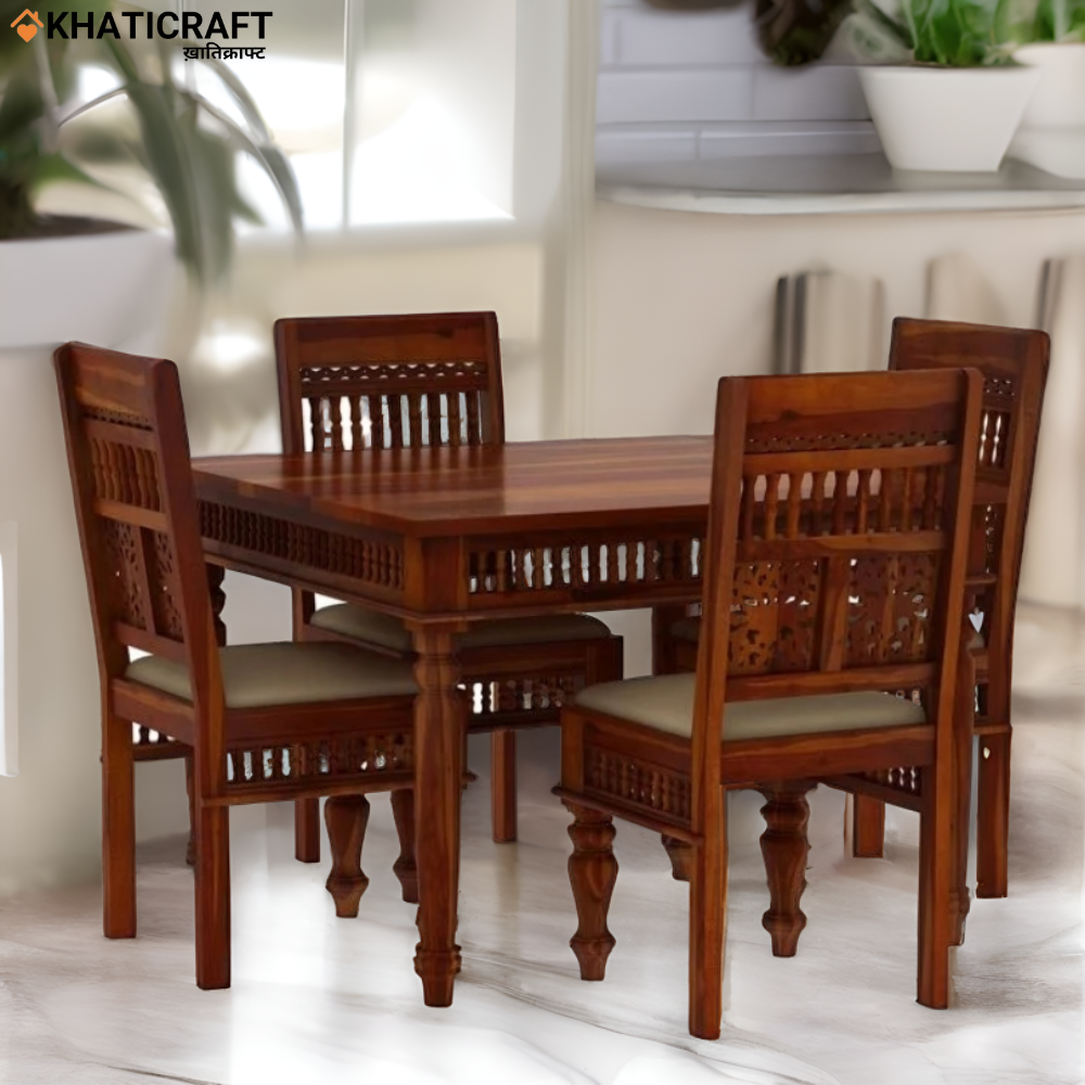 Ghirni Solid Wood Sheesham 4 Seater Dining Set