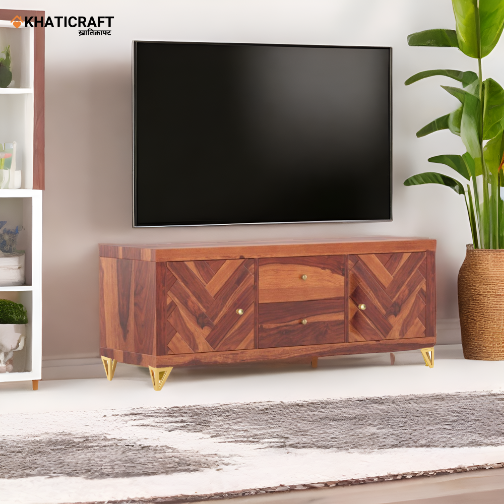 MODERN FURNITURE SHEESHAM Wooden TV Unit for Living Room