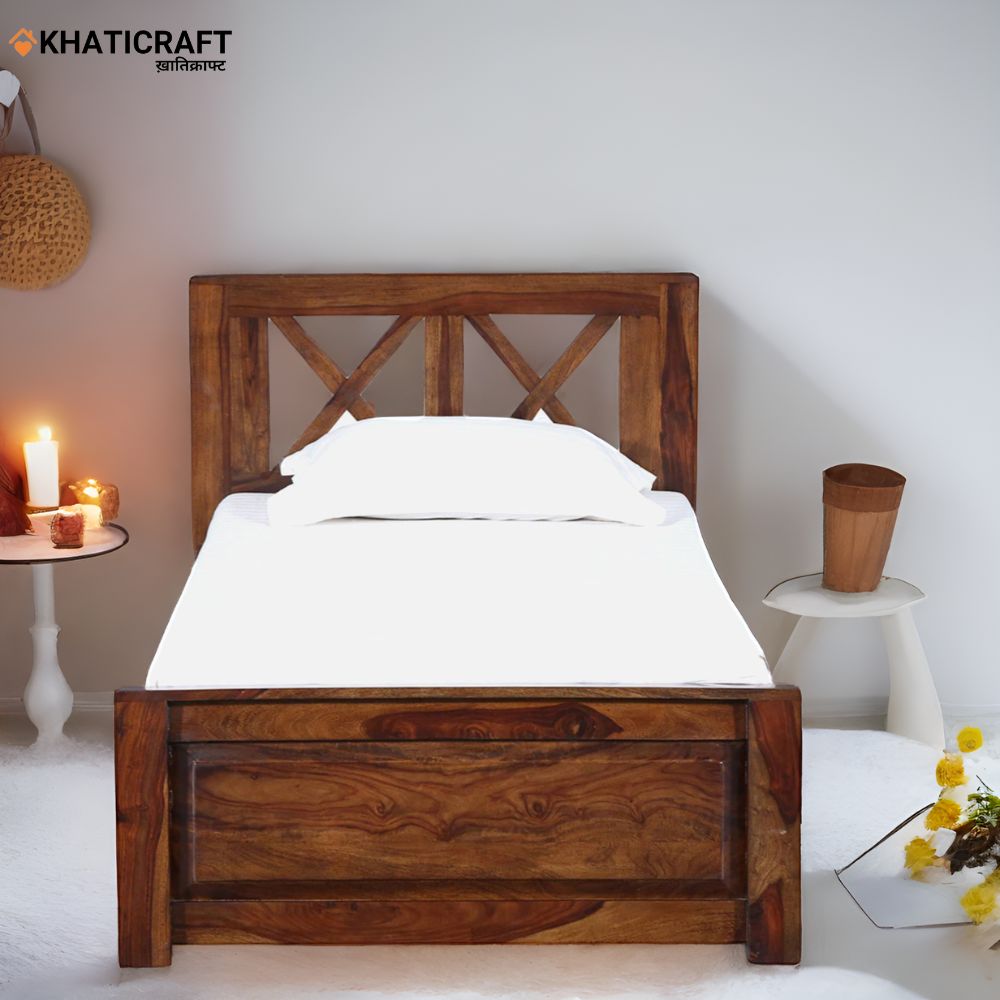 Akira Solid Wood Sheesham Single Bed