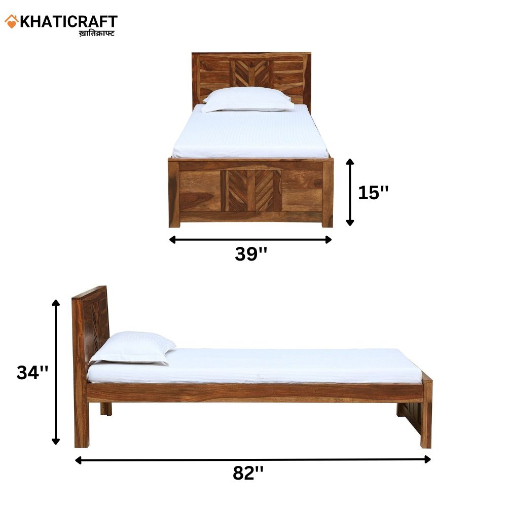 Antara Solid Wood Sheesham  Single Bed