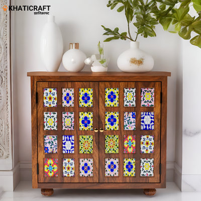 Chitra 3 Feet Solid Wood Sheesham Sideboard