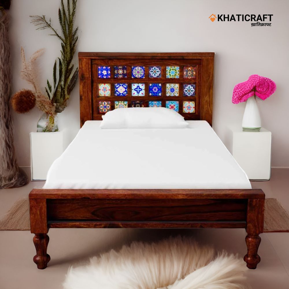 Chitra Solid Wood Sheesham  Single Bed