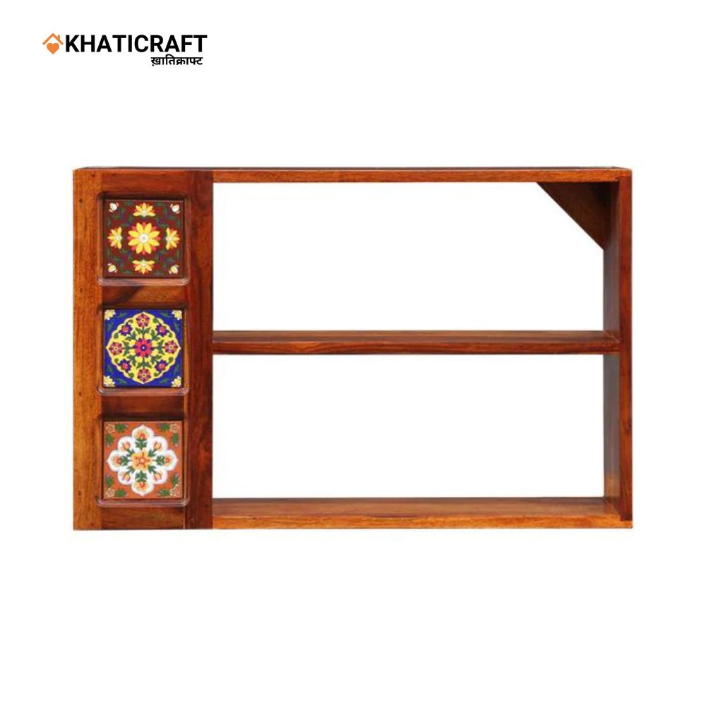 Chitra Solid Wood Sheesham Wallshelf