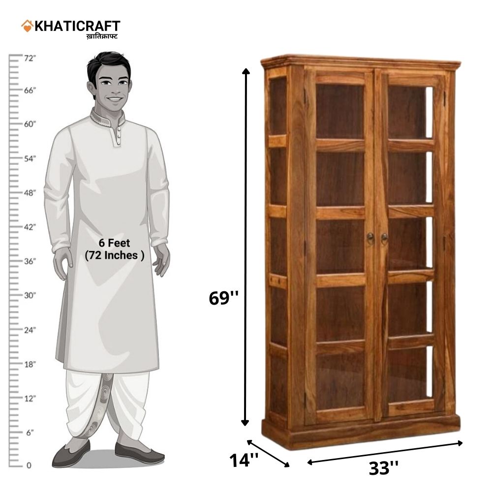 Darpan Solid Wood Sheesham Bookshelf