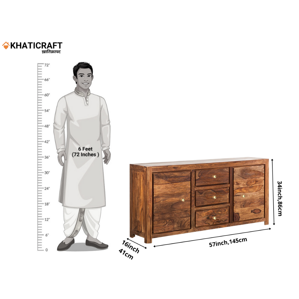 Hina Solid Wood Sheesham Sideboard