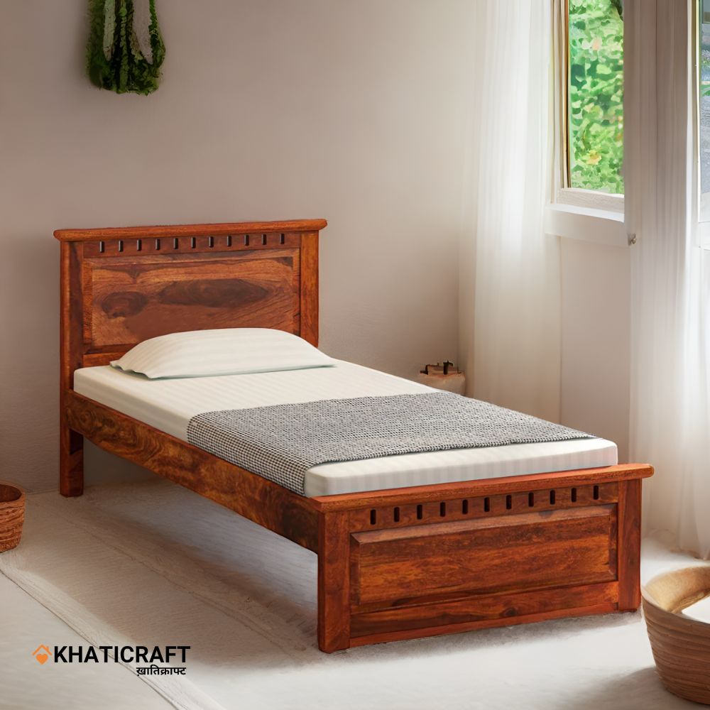 Kuber Solid Wood Sheesham Single Bed