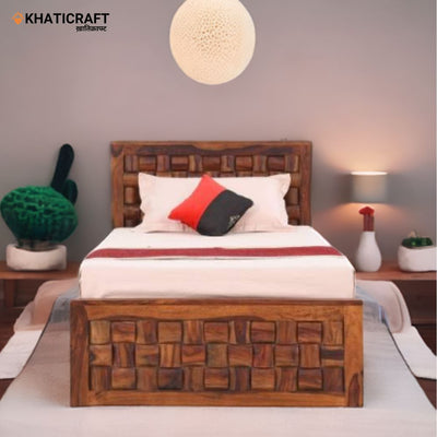 Niwar Solid Wood Sheesham  Single Bed