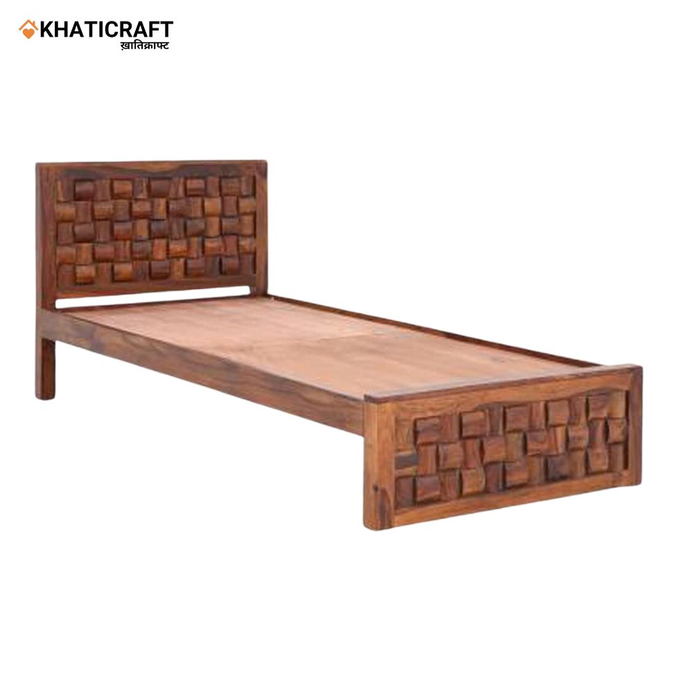 Niwar Solid Wood Sheesham  Single Bed