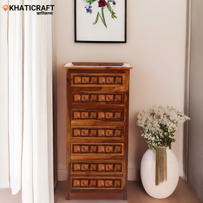 Stupa Solid Wood Sheesham Chest of Drawer