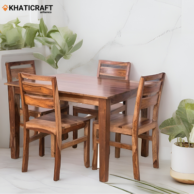 Hina Hima Solid Wood Sheesham 4 Seater Dining Set