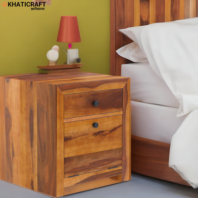 Solid Wood Sheesham Bedside Table