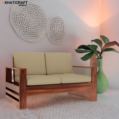 Vitra Solid Wood Sheesham 2 Seater Sofa