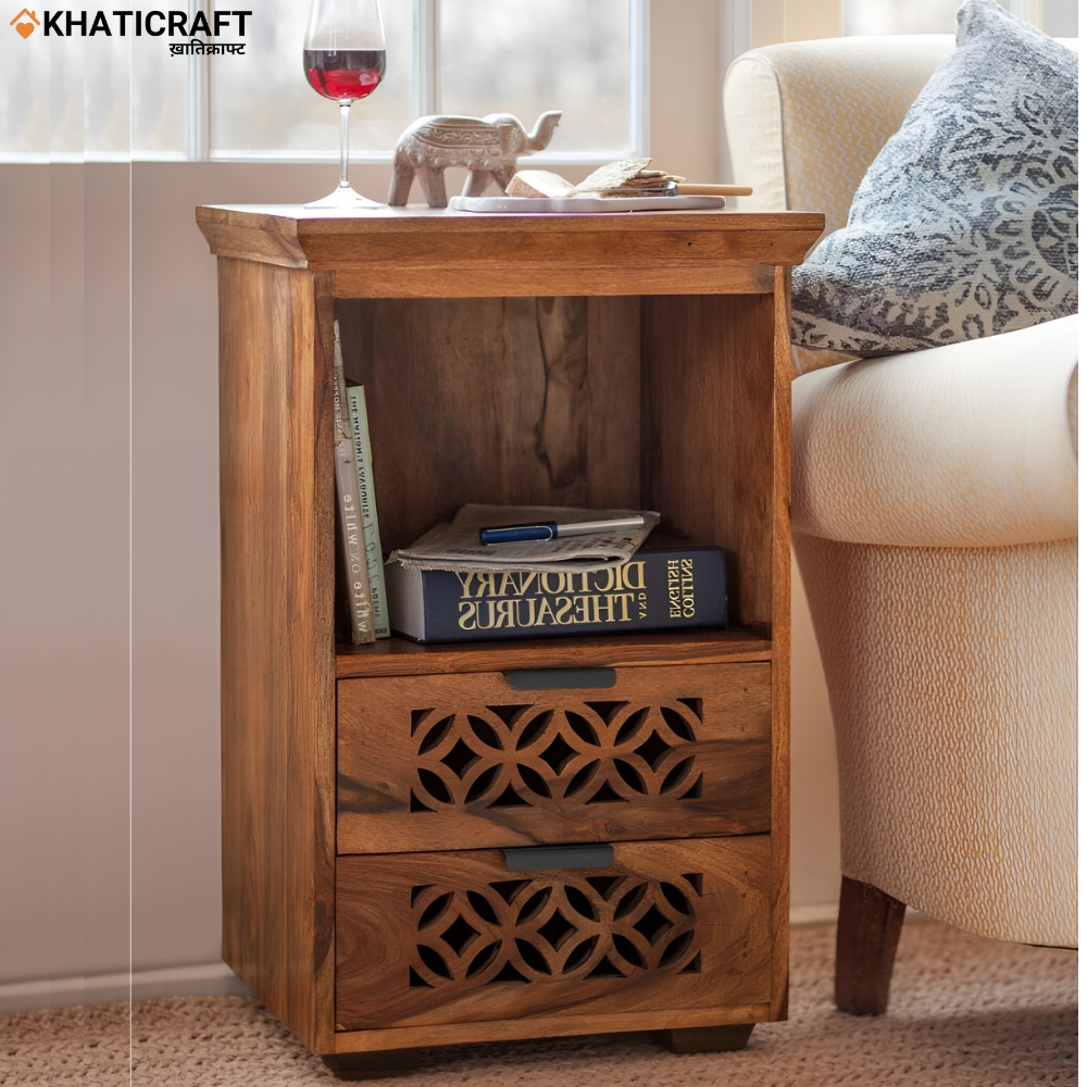 Mira Solid Wood Sheesham Bedside Table