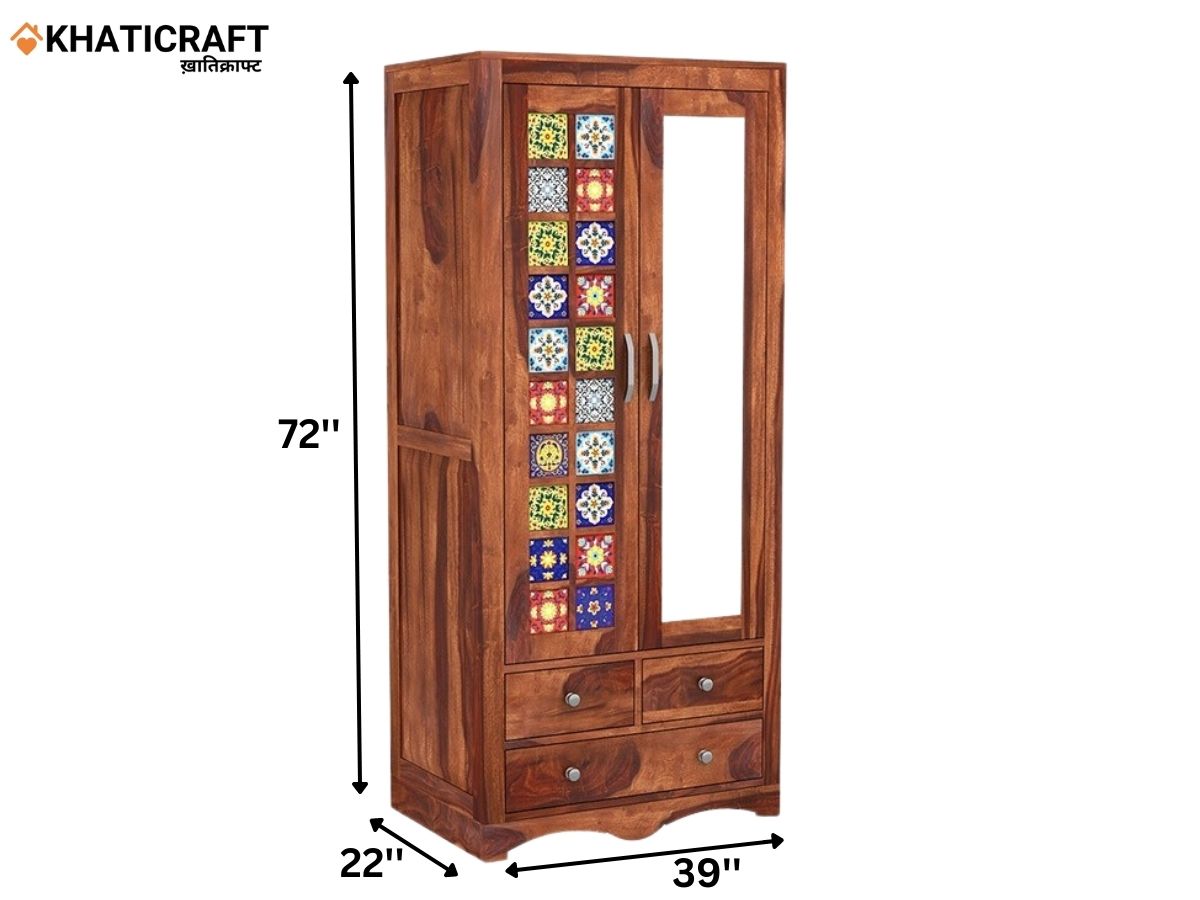 Chitra Solid Wood Sheesham Wardrobe
