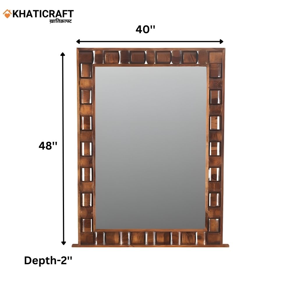 Niwar Solid Wood Sheesham Mirror