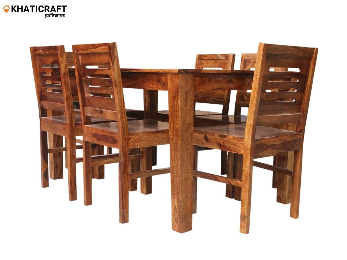 Hina Ulka Solid Wood Sheesham 6 Seater Dining Set