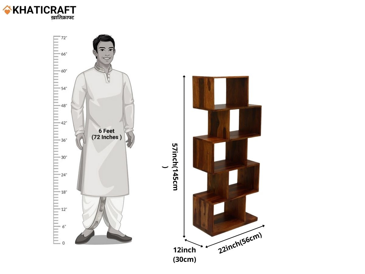 Aira-I Solid Wood Sheesham Bookshelf