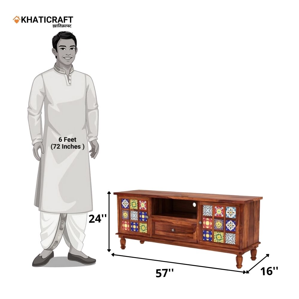 Chitra Solid Wood Sheesham TV Unit