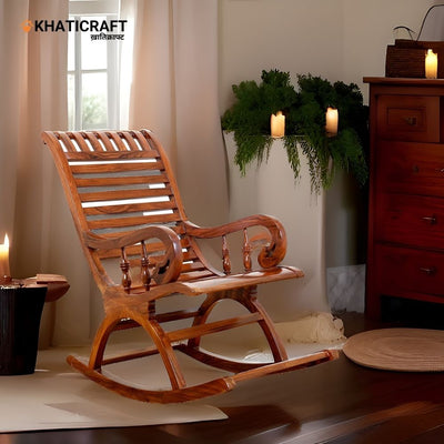 Dhara Solid Wood Sheesham Rocking Chair