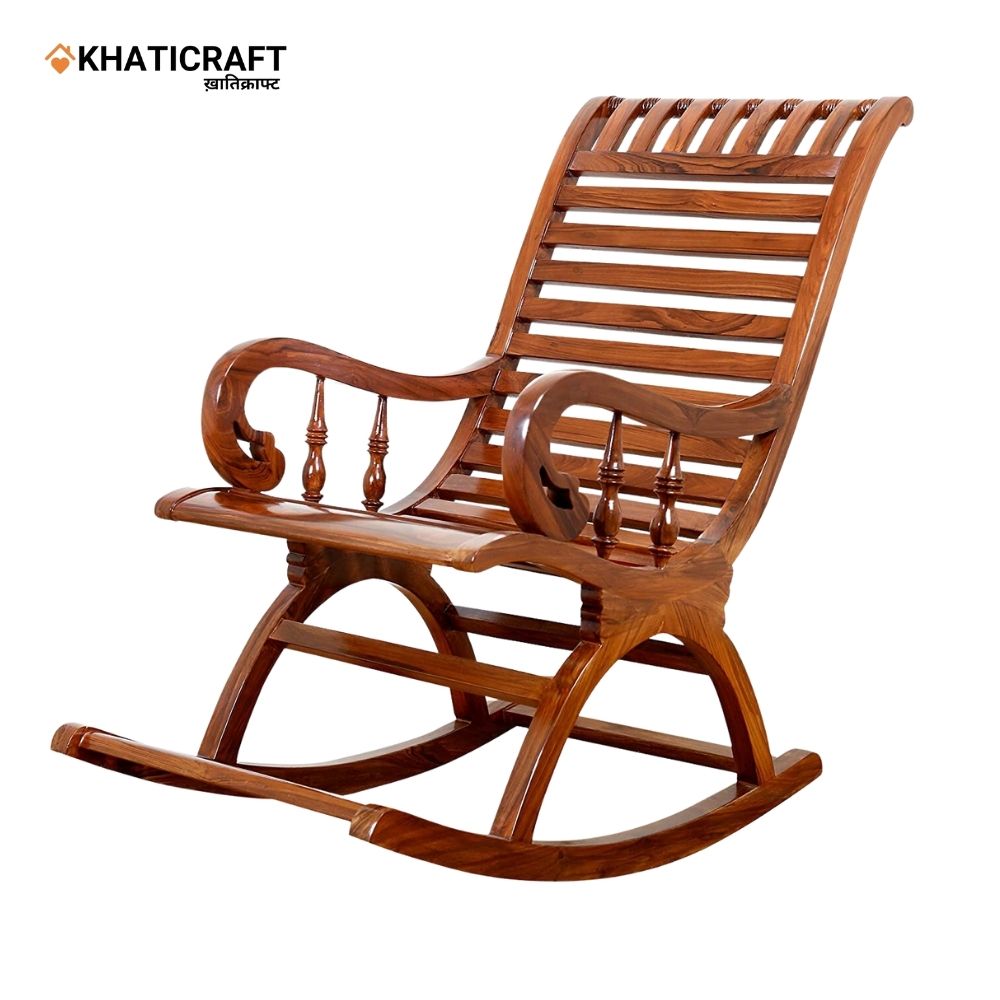 Dhara Solid Wood Sheesham Rocking Chair