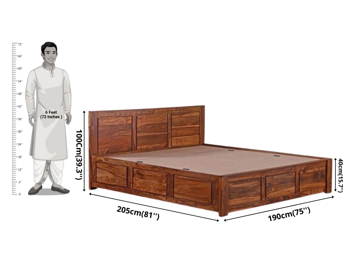 Hina Solid Wood Sheesham Bed