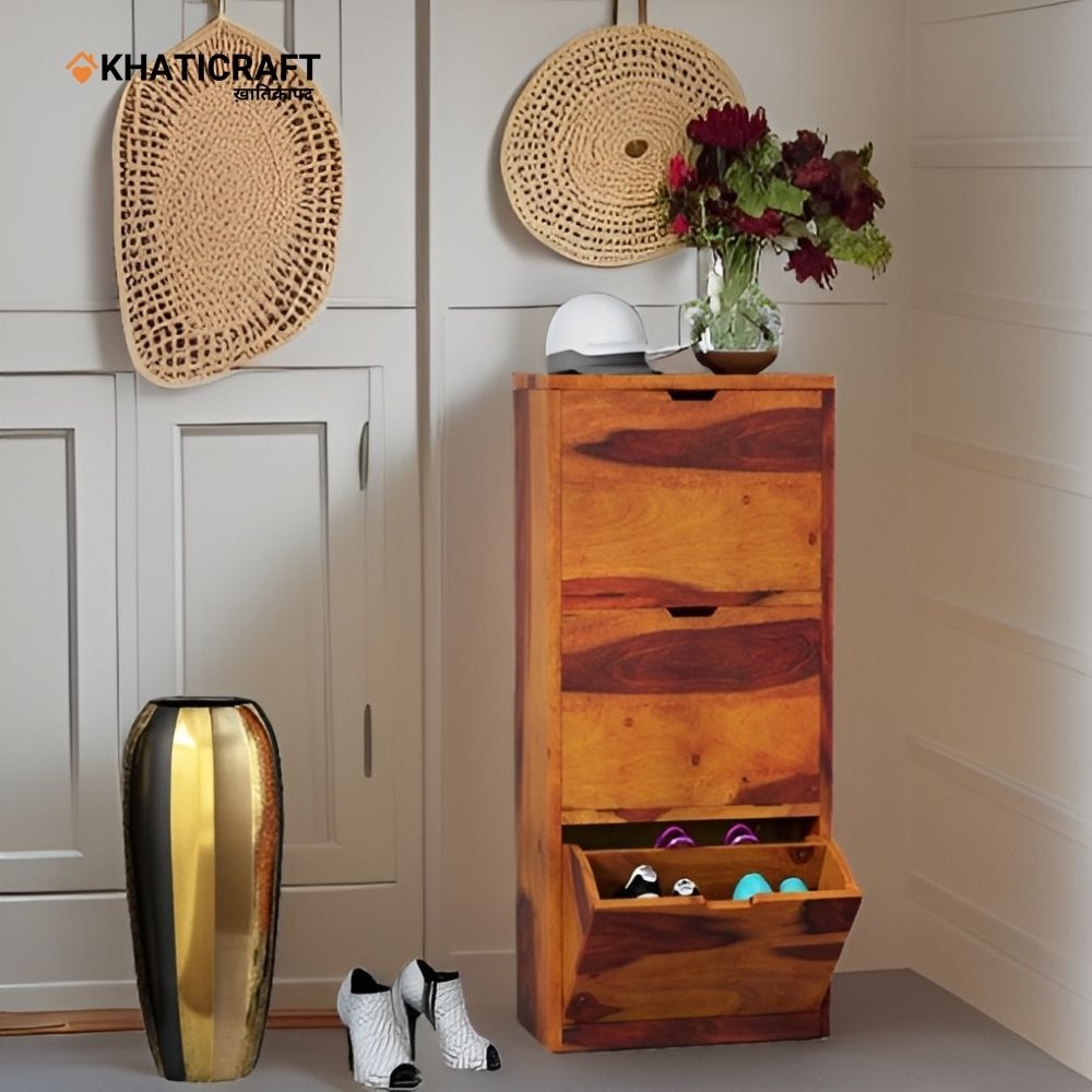 Hina Solid Wood Sheesham Shoe Rack