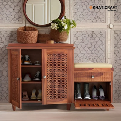 Mira Solid Wood Sheesham Shoe Rack