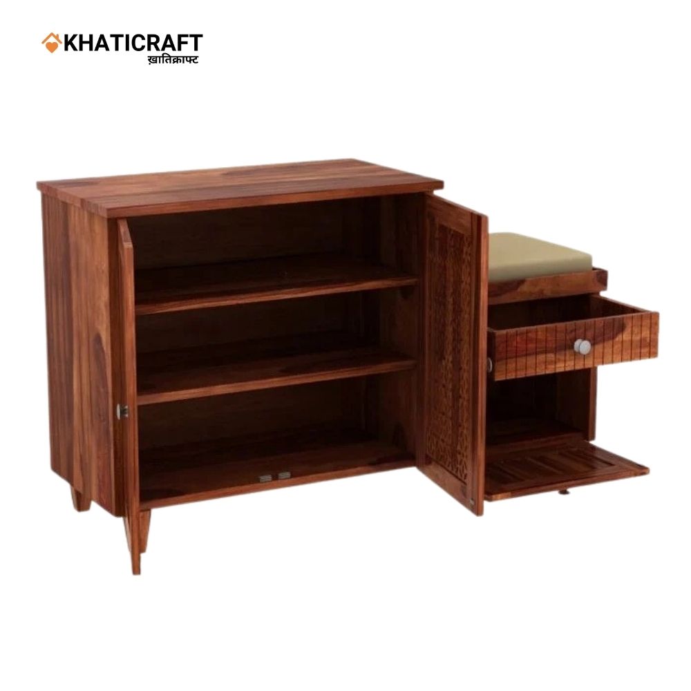 Mira Solid Wood Sheesham Shoe Rack