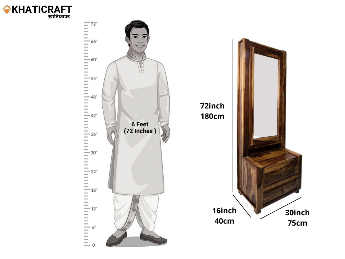 Hina Solid Wood Sheesham Dressing Table