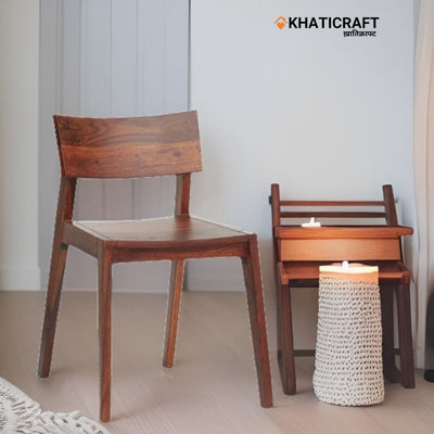 Rami Solid Wood Sheesham Chair Set (2 Pcs)