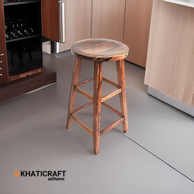 Rami Solid Wood Sheesham Bar Stool