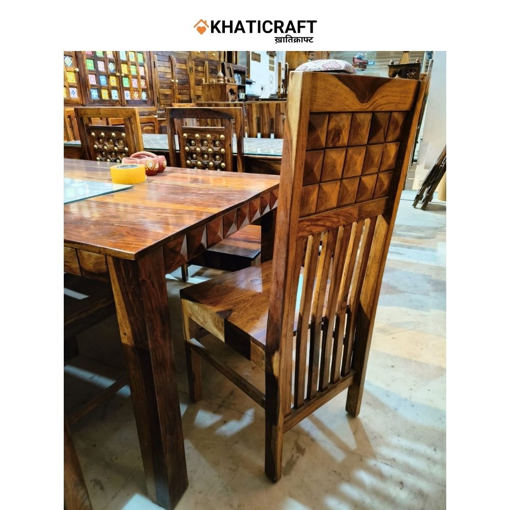Stupa Solid Wood Sheesham Chair Set (2 Pcs)