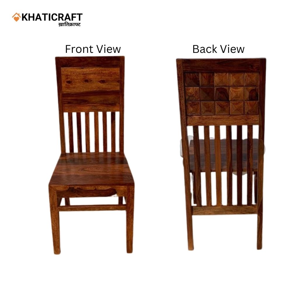 Stupa Solid Wood Sheesham Chair Set (2 Pcs)