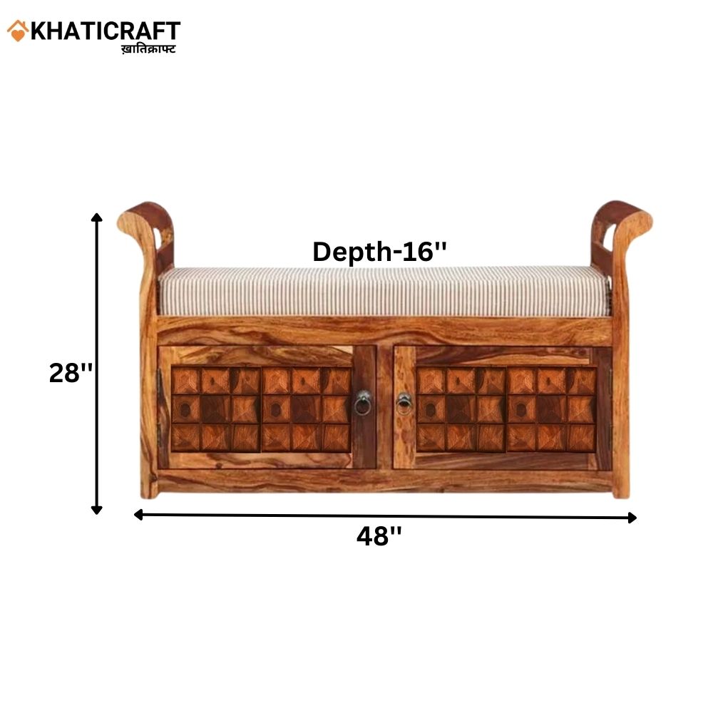 Stupa Solid Wood Sheesham Settee