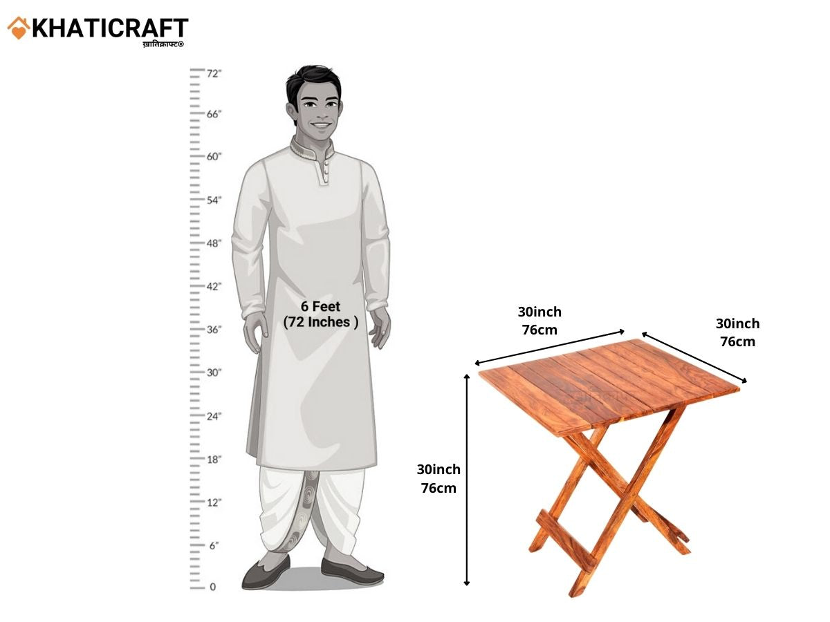 Tana Sheesham Wood Folding Table