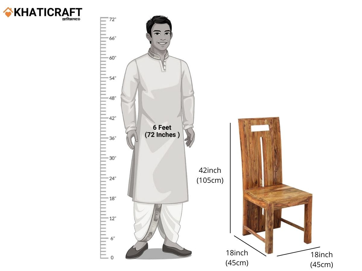 Tika Solid Wood Sheesham Chair Set (2 Pcs)