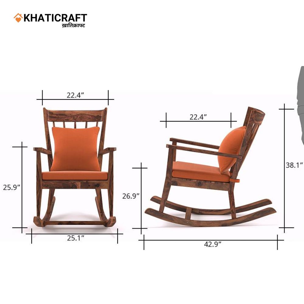 Ziya Solid Wood Sheesham Rocking Chair