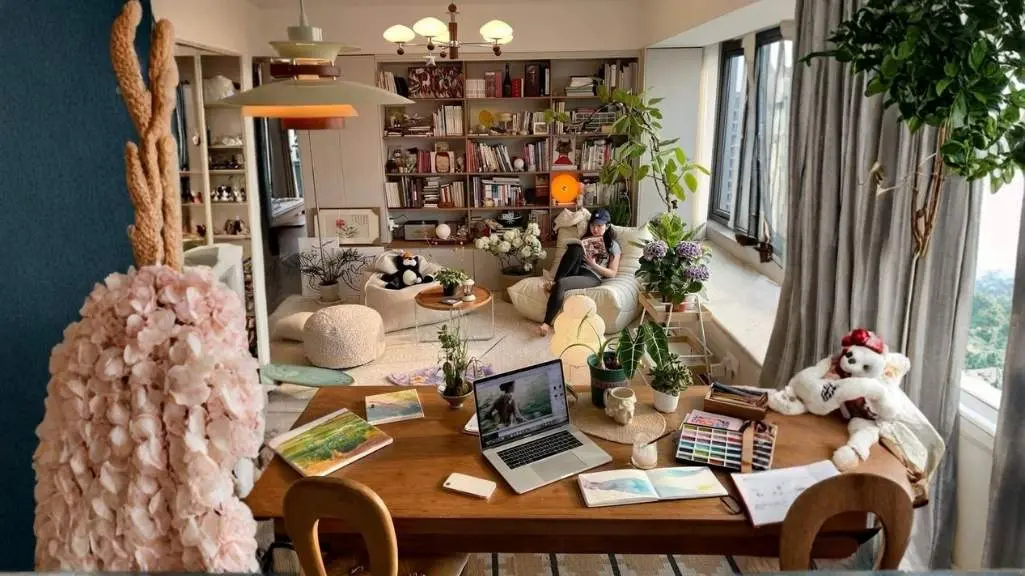 mismatched furniture room