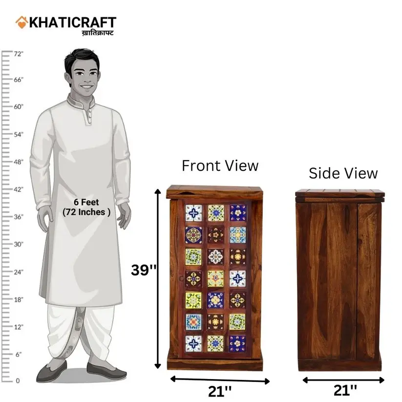 Chitra Single Door Bar Cabinet-Dimension-6