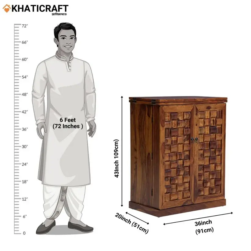 Niwar Double Door Bar Cabinet-6
