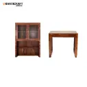 Arya-1 Solid Wood Sheesham Study Table With Mount Bookshelf-4
