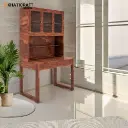 Arya-2 Solid Wood Sheesham Study Table With Mount Bookshelf-1