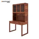 Arya-2 Solid Wood Sheesham Study Table With Mount Bookshelf--3.webp