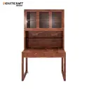 Arya-2 Solid Wood Sheesham Study Table With Mount Bookshelf-2