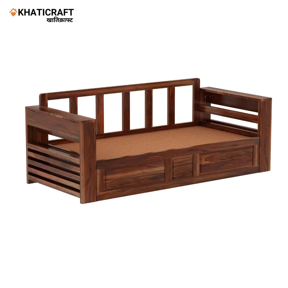 Nitya Sofa Cum Bed In solid Wood Sheesham by Khaticraft (8).webp