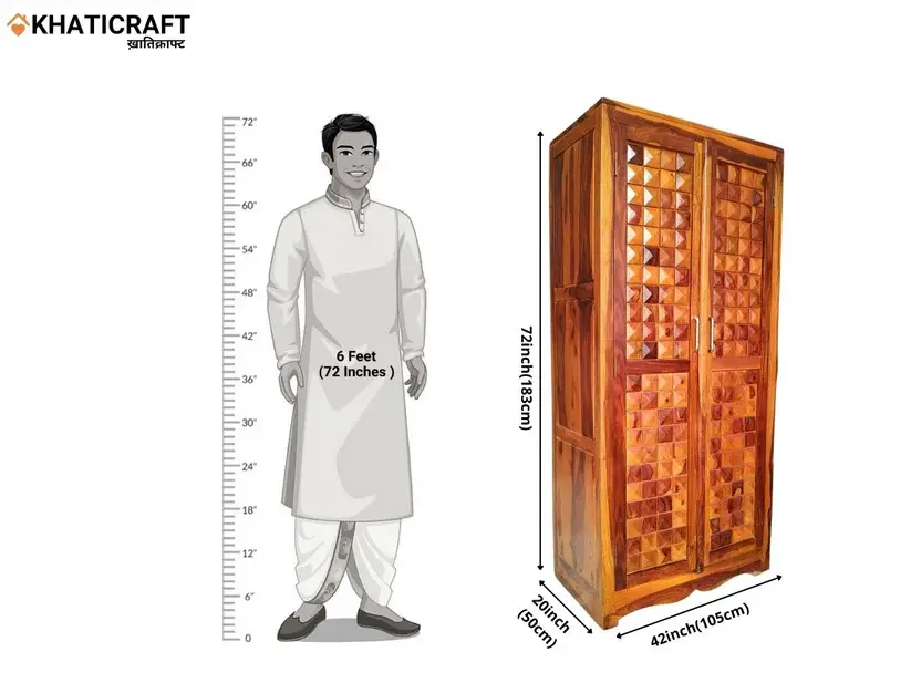 Stupa Solid Wood Wardrobe size
