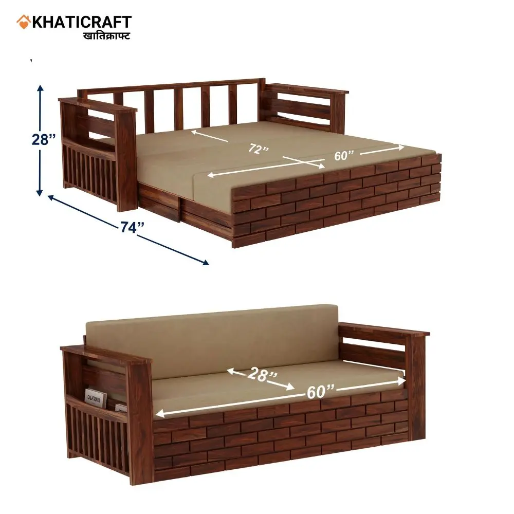 Molai Sofa Cum Bed in solid wood sheesham by Khaticraft (6)