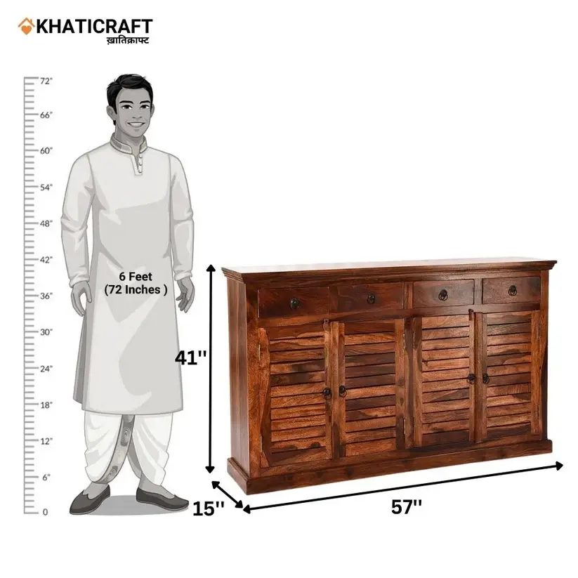 Dhara-3 Solid Wood Sheesham Shoe Rack-7