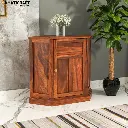 Ziya Solid Wood Sheesham Corner Cabinet(BTM)-1.